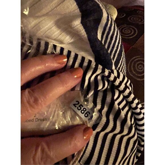 NWT Mystree size S twisted front striped ribbed dress - Picture 6 of 6